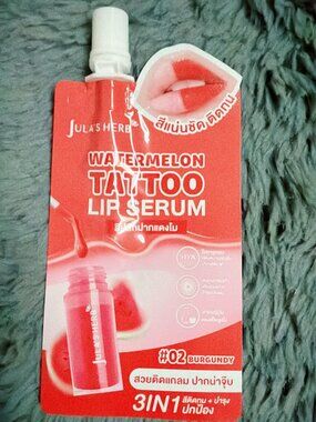 Jula's Herb Watermelon Tattoo Lip Serum #02 Burgundy 3-in-1 Tint Sachet 2g